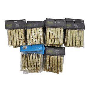 NIP Fiddlestix Paperie Glitter Gold Clothespin 6 Count 27 Pack Lot